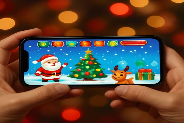 একজন ব্যবহারকারী স্মার্টফোনে সর্বোচ্চ স্বস্তিতে অনলাইন গেমিং উপভোগ করছেন